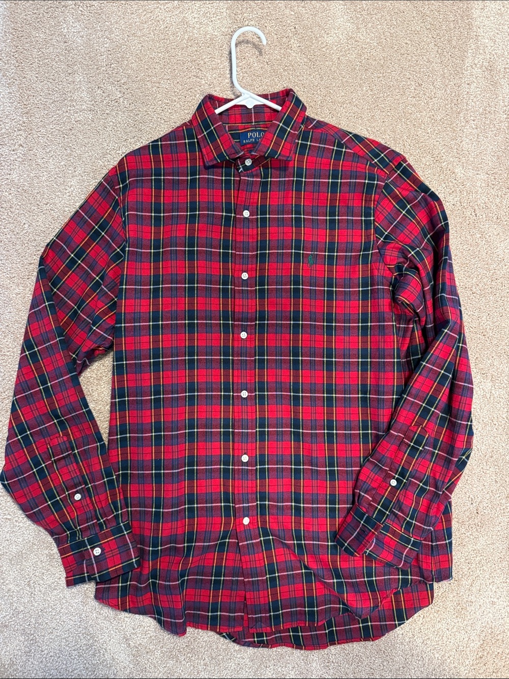 Polo by Ralph Lauren Red and Green Plaid Button-Down Shirt